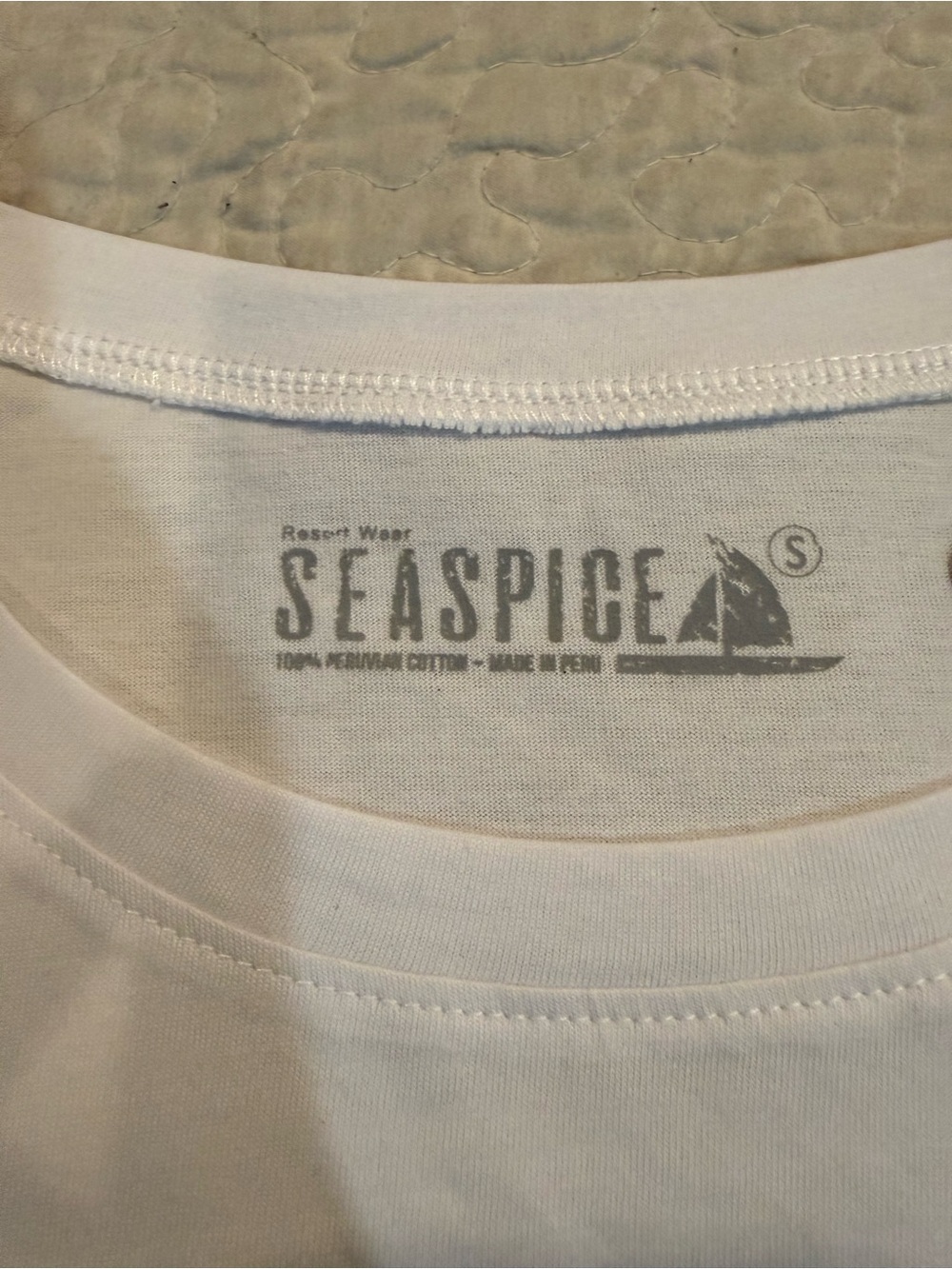 Seaspice "Mermaid Off Duty" White Tee with Light Blue Print - Picture 9 of 11